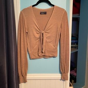 Abercrombie Brown Long Sleeve Wrap Top — Size XXS